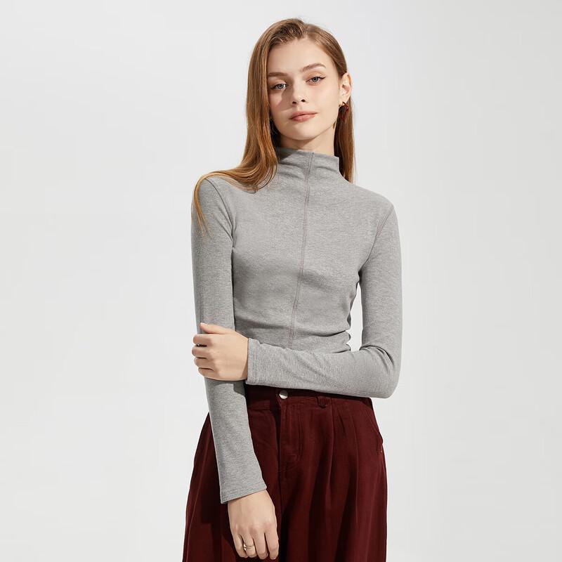 

Women s Elegant Semi-High Neck Knit Top M
