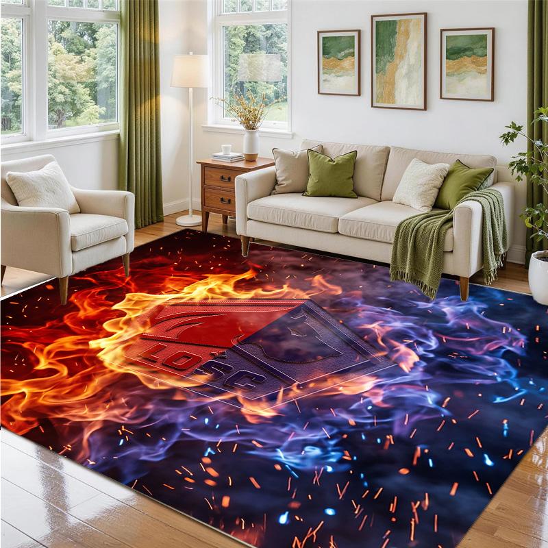LOSC Lille FC Design Crystal Velvet Rug Soft Decorative Mat for Bedroom Entrance