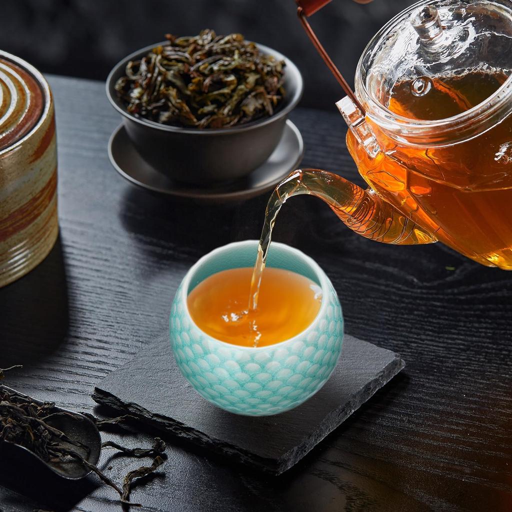 Uxcell Handmade Tea Bowl, 150ml5oz, Chinese-Japanese Ceramic Tea Bowl, Gongfu Tea Set, Home Gift, Green