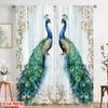 2pcs  2D plane printing Curtain Popular Majestic Peacocks Versatile Polyester Fabric (without rod) Versatile All for Living Room