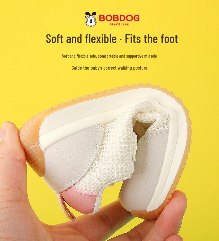 Bobodou Kids' Breathable Non-slip Mesh Walker Shoes for Spring & Autumn - Sizes 1-3 Years