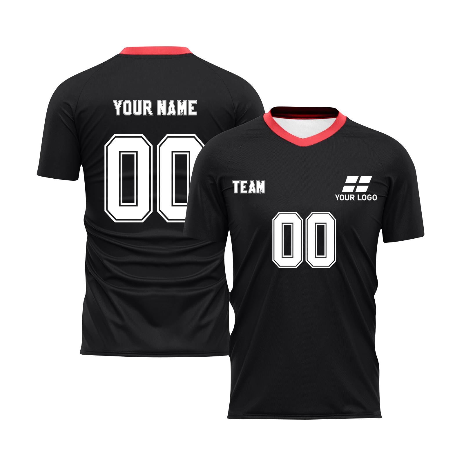 

Personalised Tops Shirts Mens Girls With Name Number Custom Football Jerseys For Boys Training Suit 16 чёрный