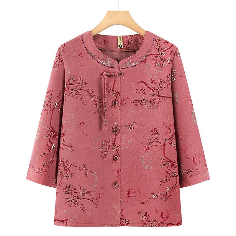 2026 Modern Cardigan Top for Middle-Aged and Elderly Women: New Chinese Style Fashion for Moms