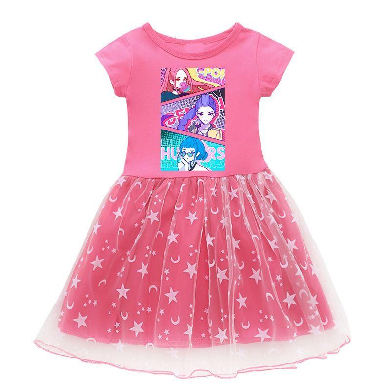Children's Sweet Kpop Witch Hunt Dress, Summer Girl Princess Dress