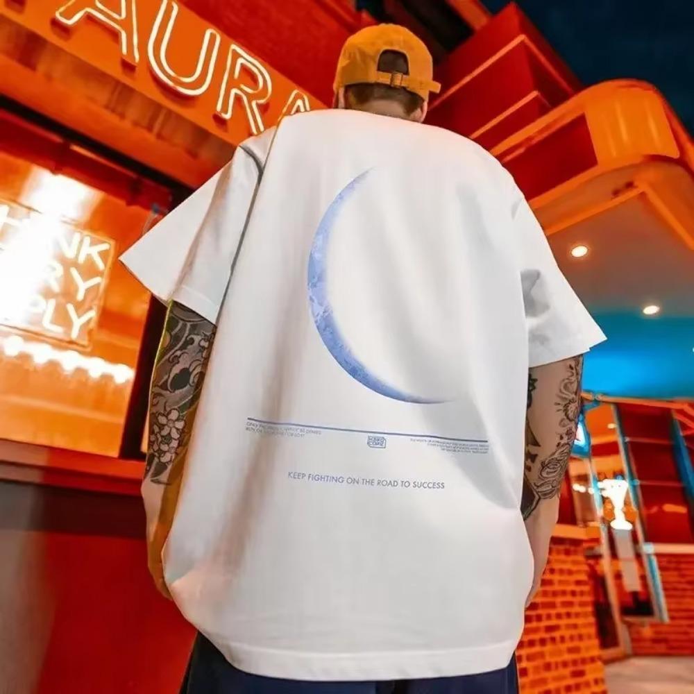 2023 Summer New Print Retro Wash 100% Pure Cotton Harajuku T-shirt 2023 Street Clothing Hip Hop Men's Street Fitness Clothing