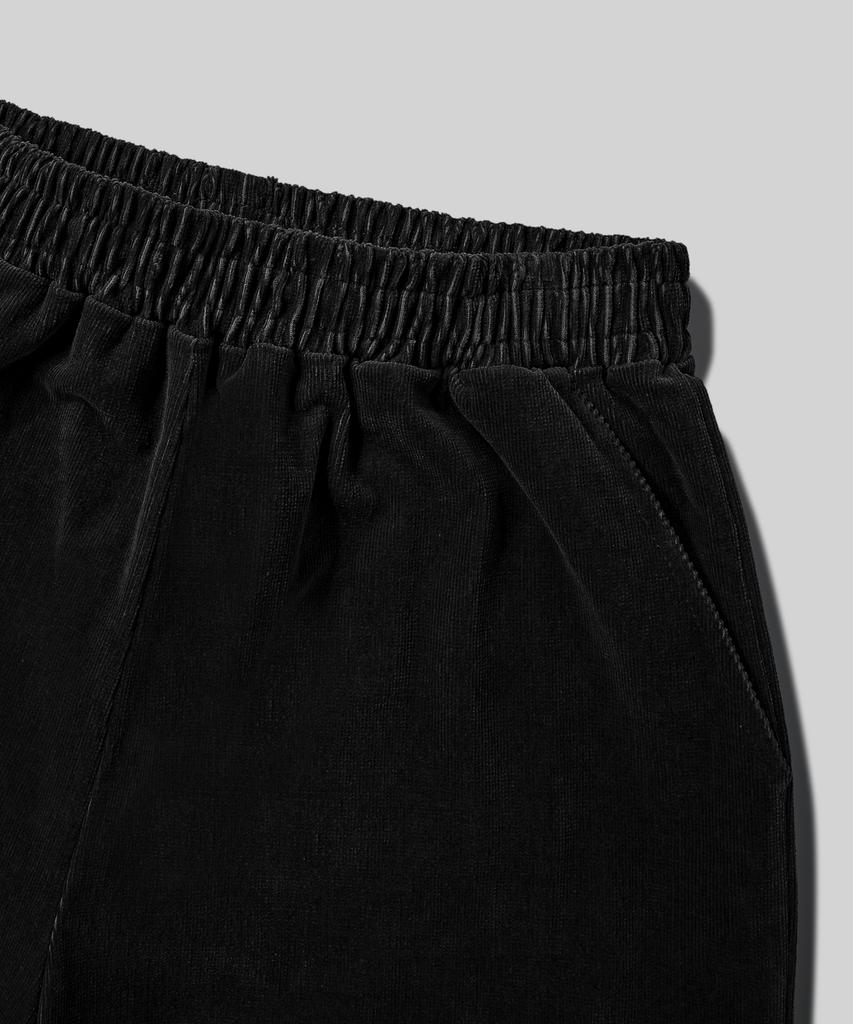 Beodeonteu Basic Wide Corduroy Elastic Pants [Black]