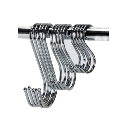

FUYUERO Stainless Steel S-Hooks, Set of 10, 15kg Weight Capacity, Rustproof, Silver, for Closets, Kitchens, Bathrooms, Balconies, and Offices (Large a