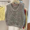 Spring and Autumn Korean Version Women's Loose Sweater Vest Round Neck Sleeveless Knitted Vest Women's Vest