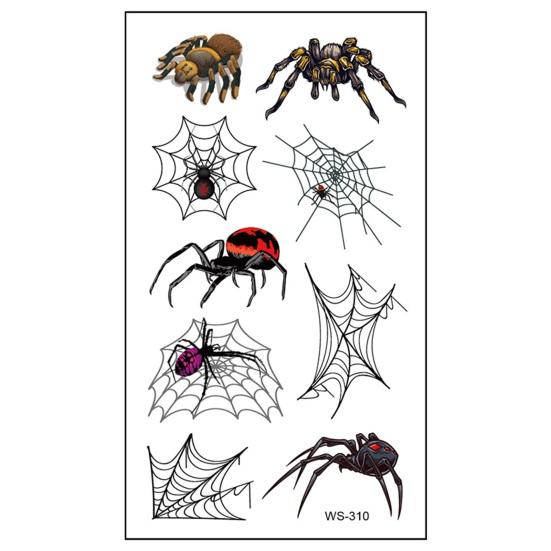 10Pcs Halloween Tattoo Stickers Realistic Waterproof Temporary Spider Stickers for Festive Decoration