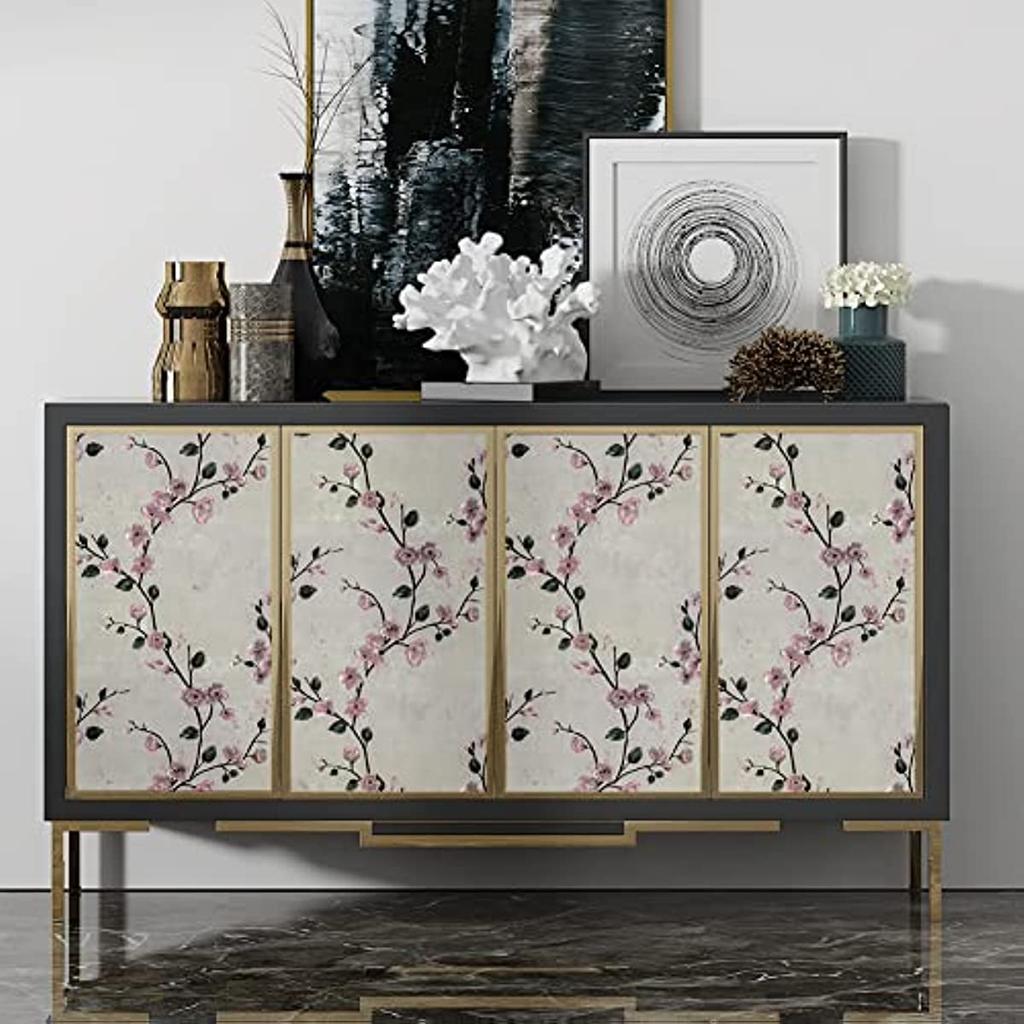 Blumen Schäl- und Klebe-Wandverkleidung Rosa Pflaumenblüte Abnehmbares Selbstklebendes Kontaktpapier Schubladenregal-Auskleidung Vinylfolie Zur Dekoration