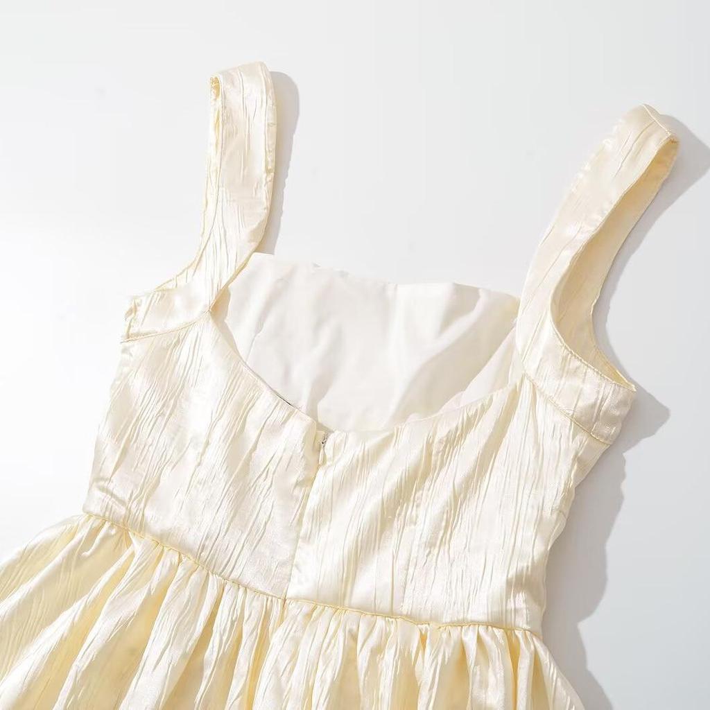 Spring 2025 Women's European & American Style Slim Textured Bodycon Midi Dress