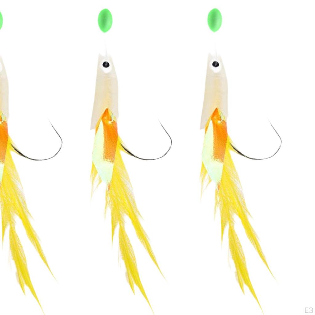5 Angelmontagen mit Leuchtperlen und Haken für Süß- und Salzwasser