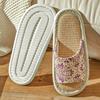 Linen slippers women's summer retro indoor home flooring spring and autumn thick-bottomed fabric cotton and linen slippers four seasons men