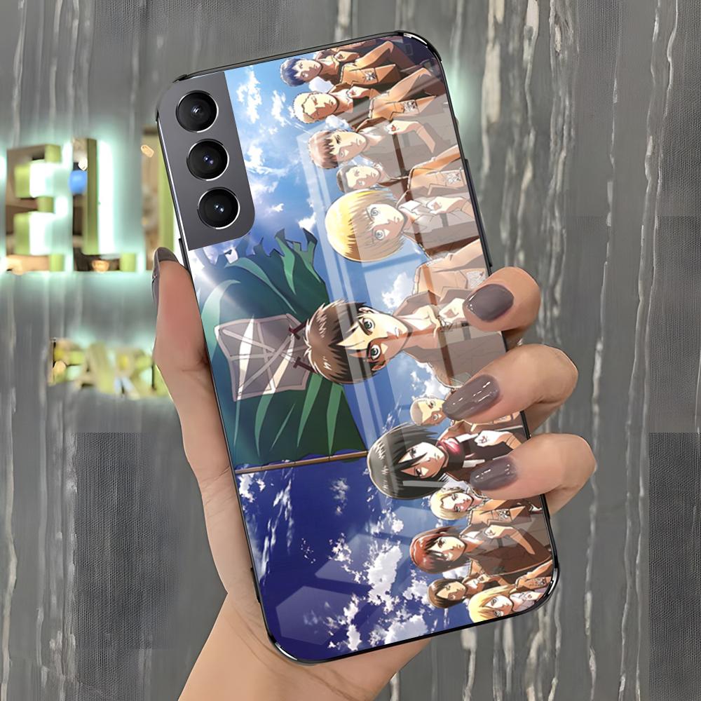 A-Attack On Titan Anime Phone Case For Samsung A25 A13 A33 5G A54 A36 A35 A56 A52 A14 Shockproof Glass Cover