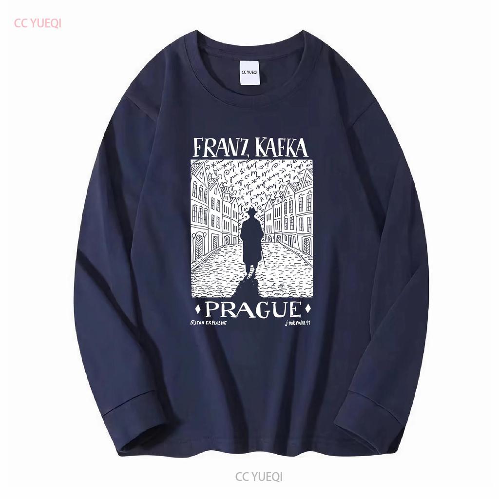 Vintage 1991 Franz Kafka Prague Art T Shirt Size XL Black vintage Washed streetwear Comfortable Slightly fashion Casual