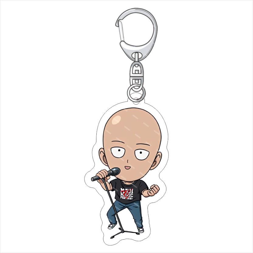One-Punch Man Characters Acrylic Keychain: King, Saitama, Genos & Garou Charm