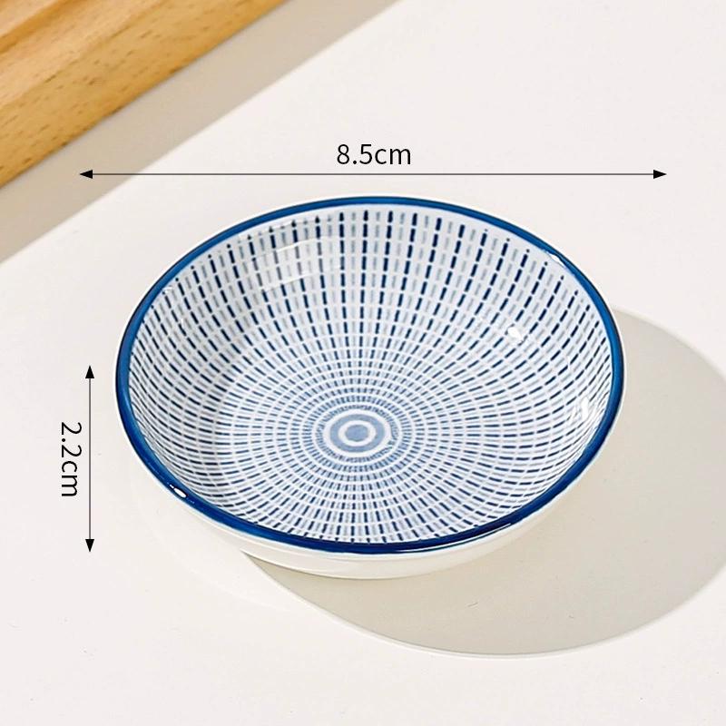 1/6pcs Japanese Style Mini Ceramic Plate Soy Sauce and Vinegar Dipping Plate Snack Plate Family Desktop Fruit Dessert Plate
