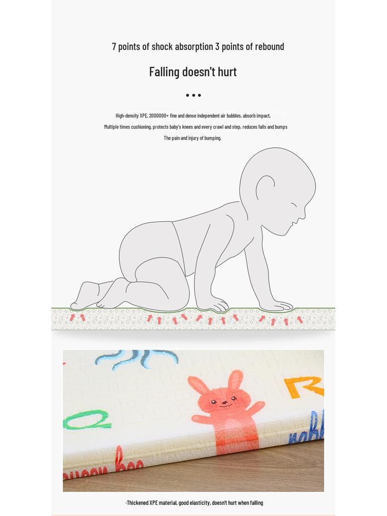 4cm Thick Foldable XPE Baby Crawling Mat - Cold-Insulating and Durable Floor Mat