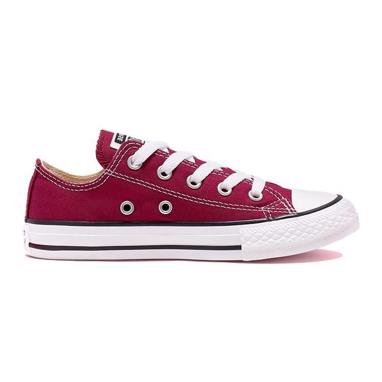 Converse Chuck Taylor All Star Ox PS Maroon Kids Sneakers Red 348596F