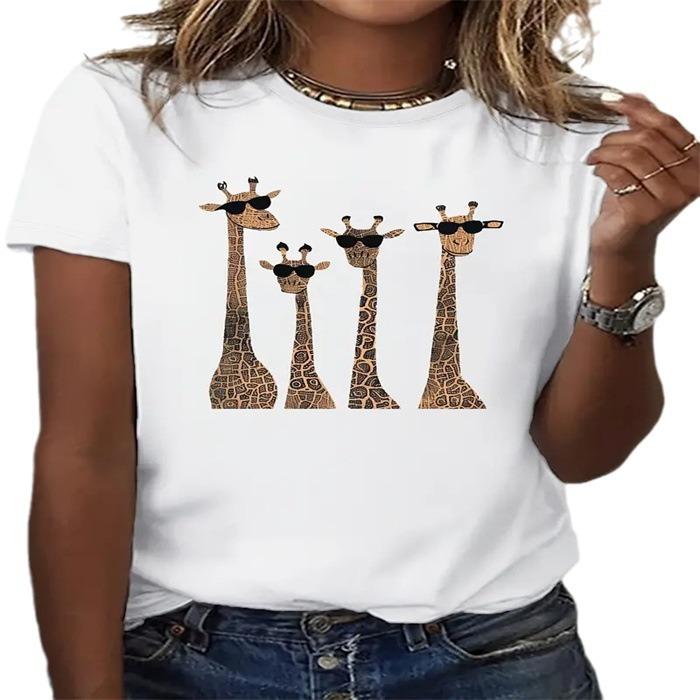 Short-sleeved T-shirt European and American summer new women's fashion casual home commuting versatile round neck short-sleeved T-shirt