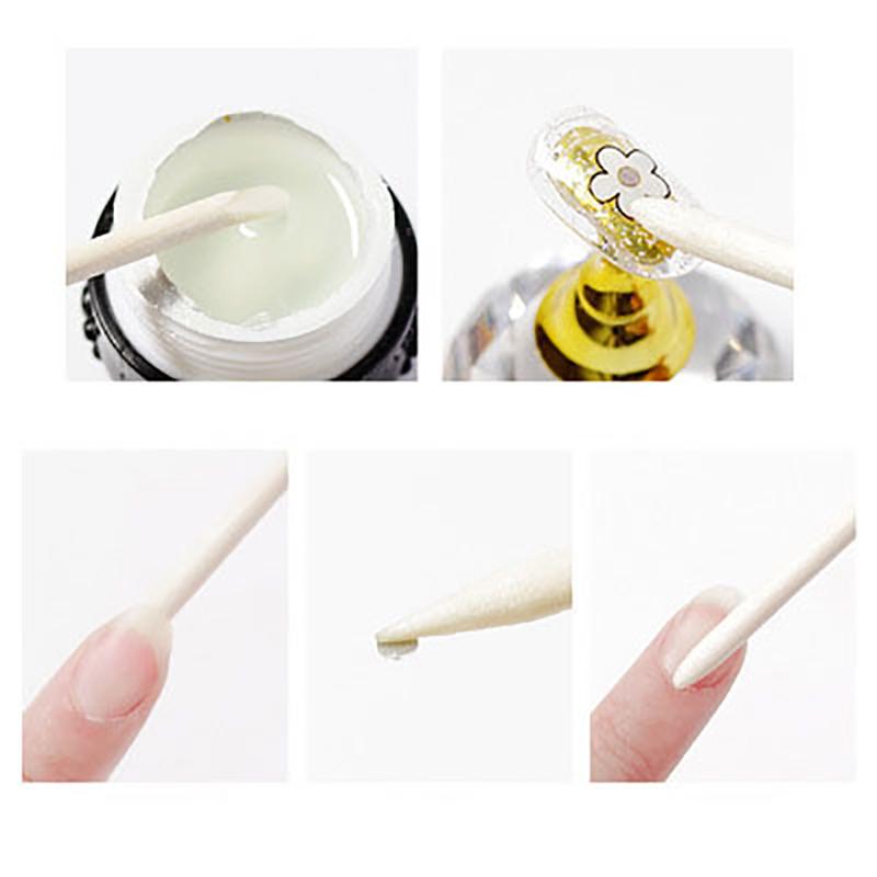 100Pcs Wooden Cuticle Pusher Remover Nail Art Design Orange Wood Sticks Tools