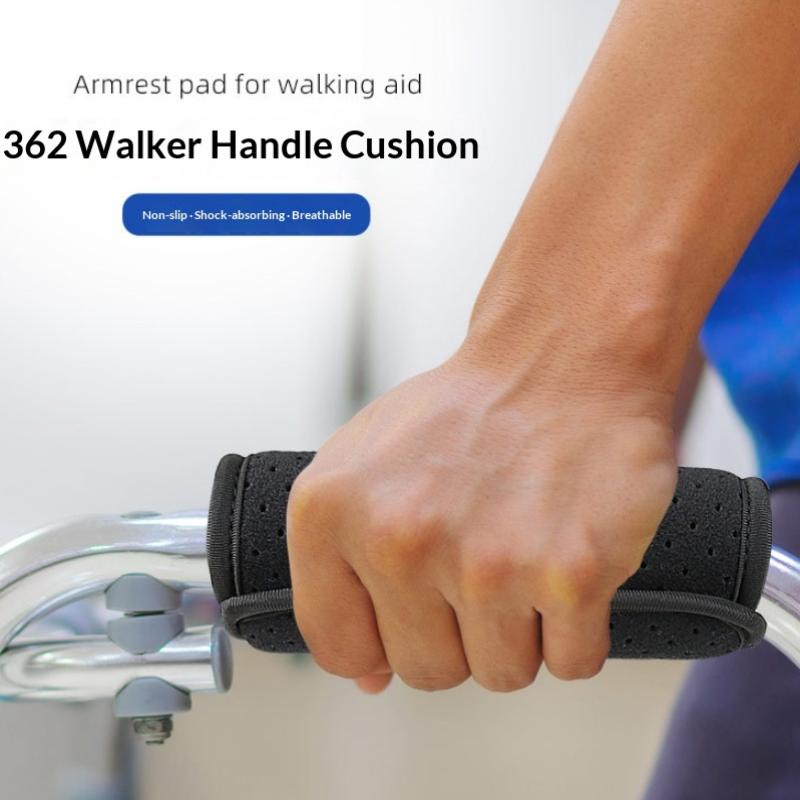 1/2Pcs Walking Aid Handle Gloves Wheelchair Handle Gloves Elderly Walker Grips Breathable Cushioned Covers Armrest Pad Non-Slip
