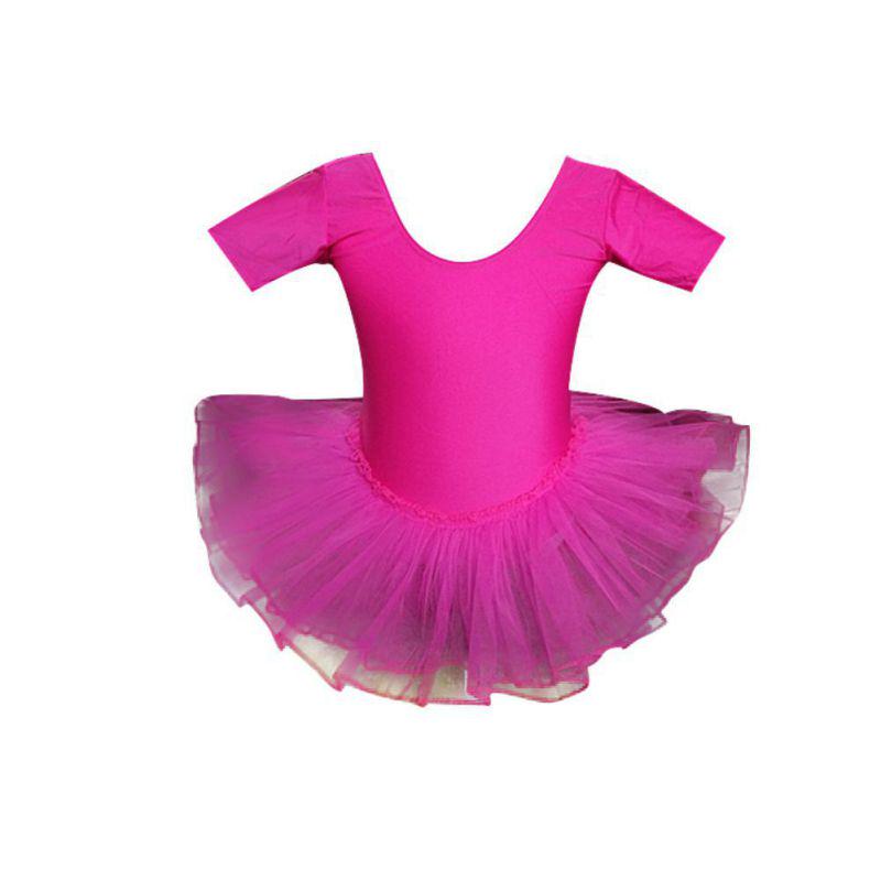 Children's Dance Clothes Ballet ShortSleeved OnePiece Practice Skirts