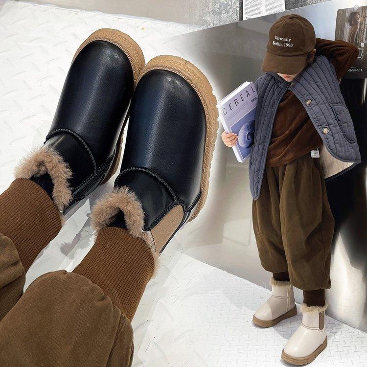 Kids Snow Boots Cotton Shoes Girls Winter Plush New Student Thickened Warm Child Fashion Boys Thermal Boots Soft Drop Shipping