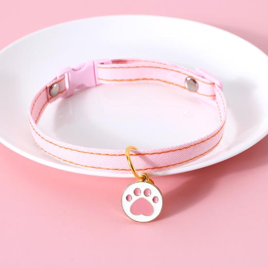 Collare per Cucciolo Ciondolo Osso Zampa Adorabile Fibbia di Sicurezza Regolabile Collana per Gatto Cane Collare Decorativo con Campanello Accessorio per Animali Domestici