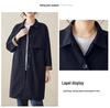 3126 Versatile Mid-Length Women's Trench Coat - 2026 Korean Style, Casual Lapel Jacket, Solid Color, Spring Collection