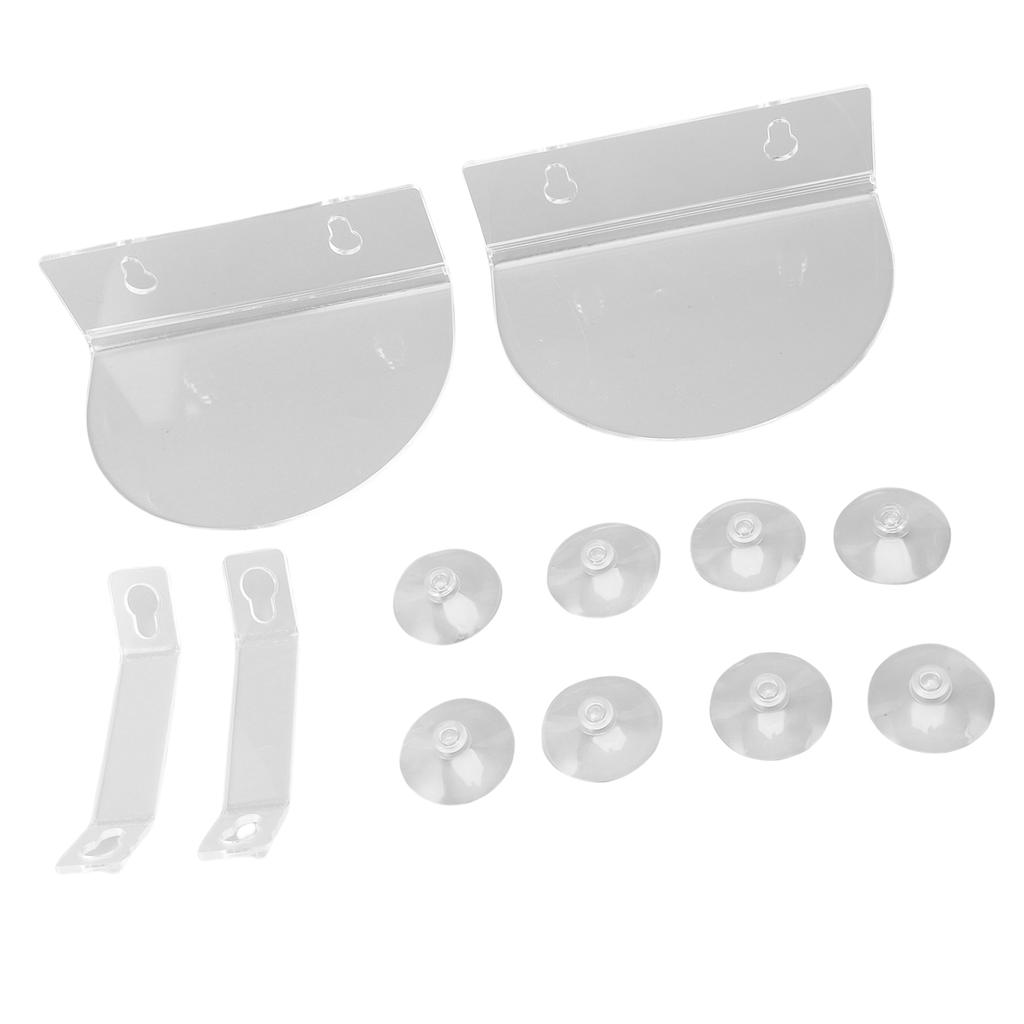 2pcs Acrylic Window Plant Shelves with Suction Cups Support Brackets Semicircular Window Sill Extender for Succulents