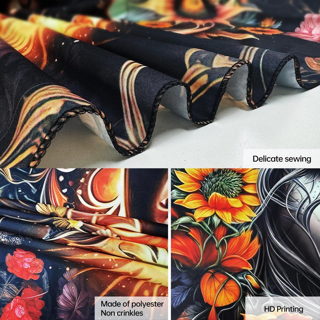 Sun and Moon Tapestry,Psychedelic Mystic Floral Tapestry Wall Hanging Modern Aesthetic Tapestry Hippie Boho Wall Art for Home Decor Bedroom Living