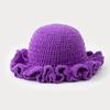 Handmade Wool Knit Hat: Thick, Windproof, Simple, Versatile, Solid Color for Autumn and Winter.