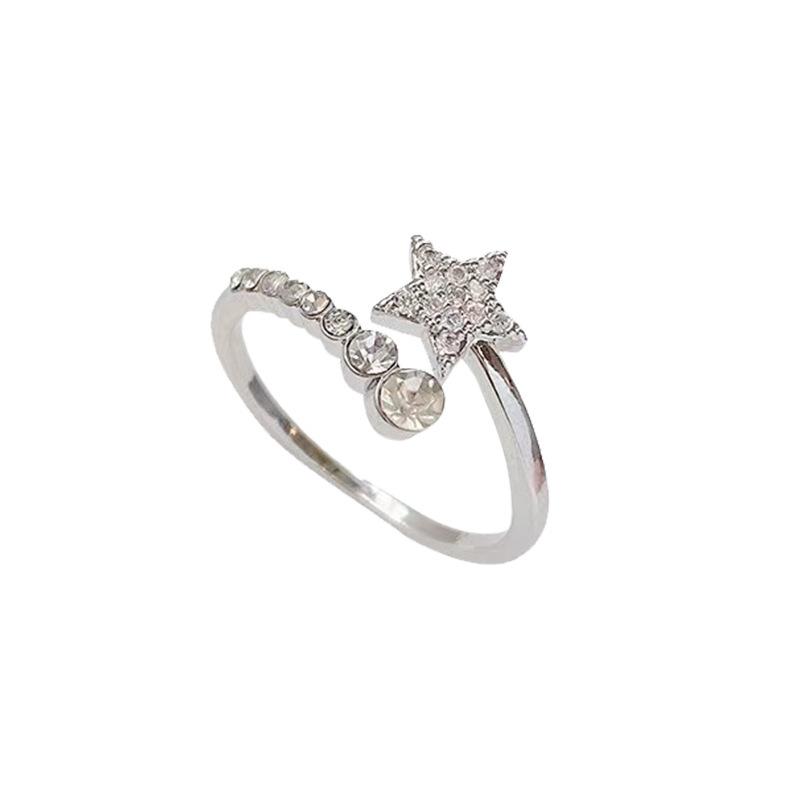 

Корейское двухслойное нишевое изысканное кольцо, женские высококлассные модные персонализированные кольца opening adjustable белый