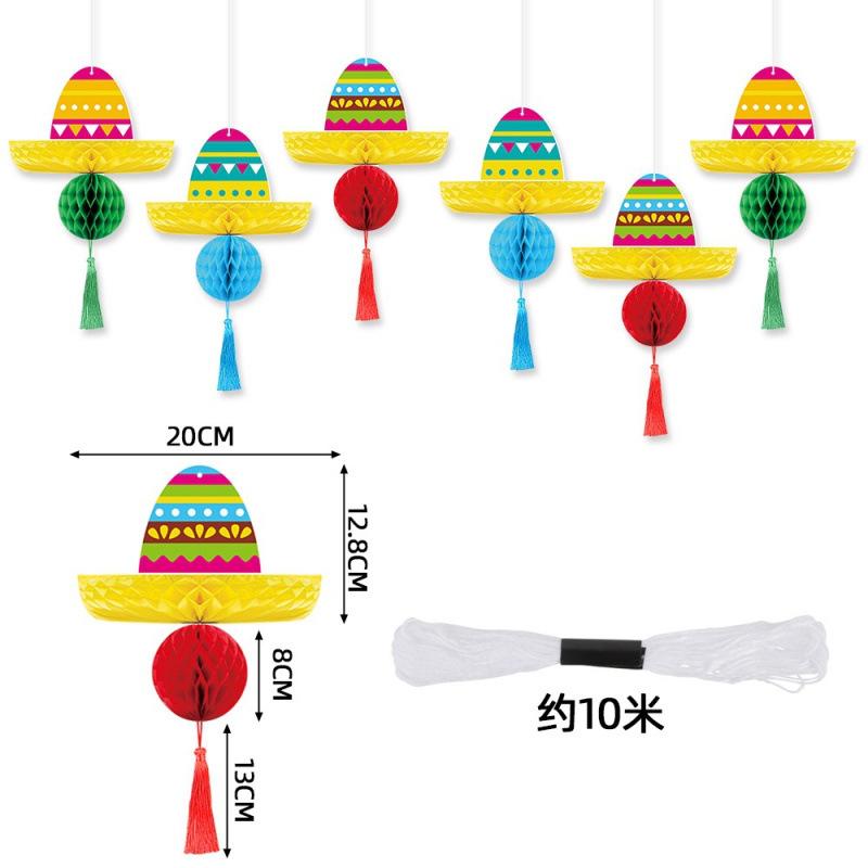 Mexican Festival Party Decoration Hat Three-Dimensional Honeycomb Charm Mexican May 5Th Decoration Charm