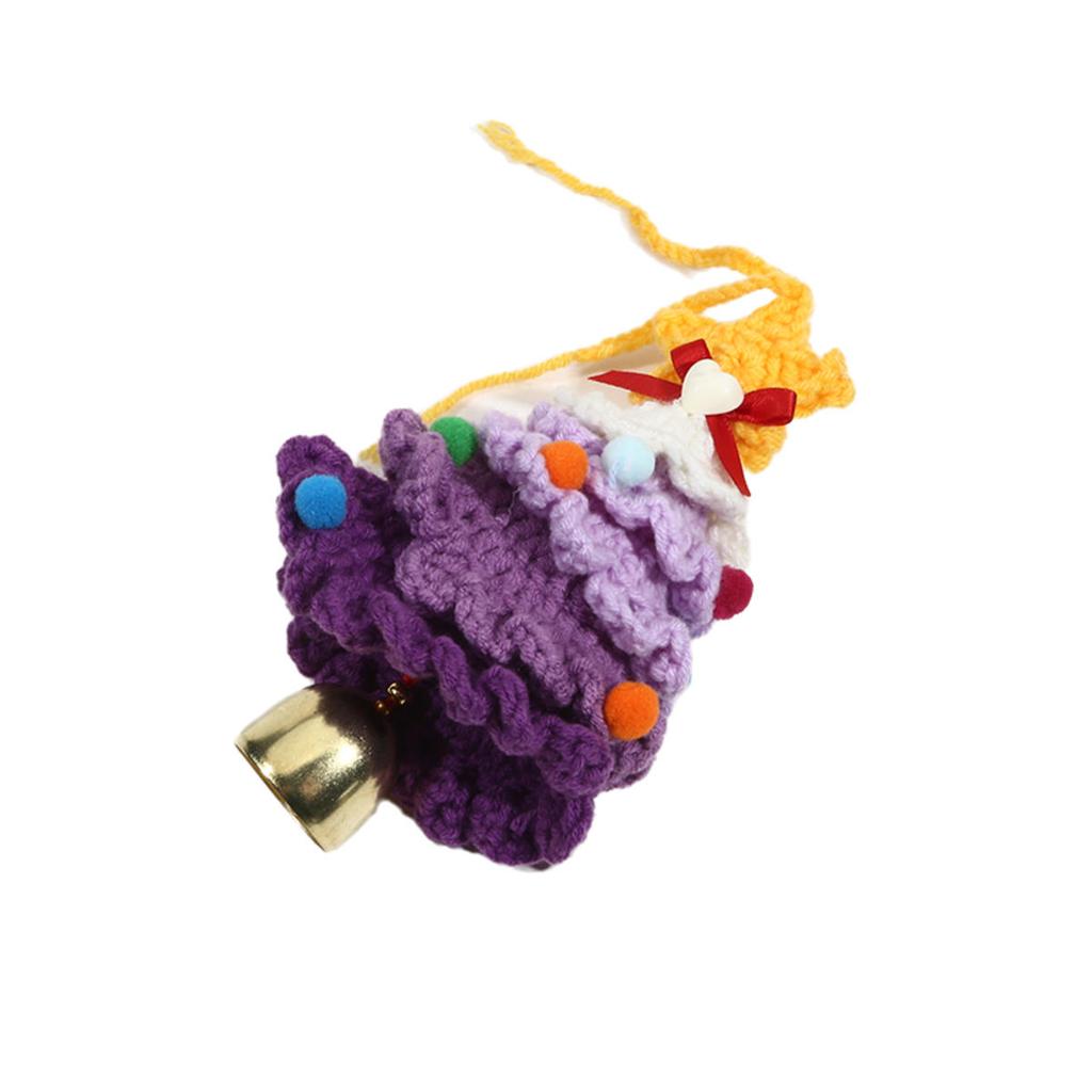 Yarn Crochet Christmas Tree Bell Pendant for ChristmasYear Carnival Party Homeschool Bar KTV Car Decoration Gifts