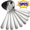 5/1Pcs Stainless Steel Rice Soup Spoon Chinese Spoon Cutlery Cooking Utensil Table Spoon with Long Handle for Kitchen Restaurant