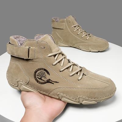 Thick-soled Warm Men's Casual Shoes Short Boots Independent Station Outdoor Casual Men's and Women's Boots Velvet Large Size Men's Shoes Martin Boots