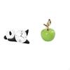 Modern Cute Panda Wall Clock And Ceramic Sculpture Ornament for Living Room Cafe Study Holiday