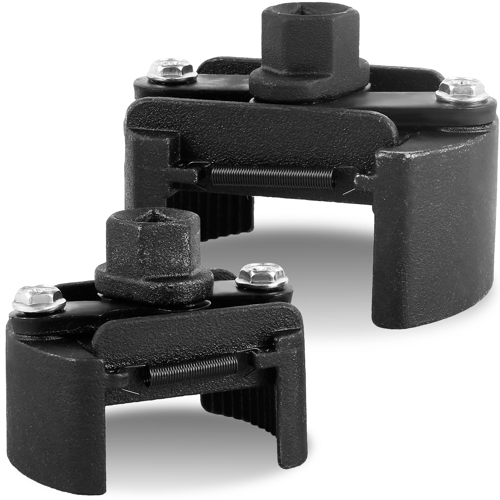 2 Pcs Adjustable Oil Filter Wrench 60-80 mm 80-105 mm Universal Oil Filter Cap Socket Wrench Oil Filter Spanner Remover Tools Black 2pcs