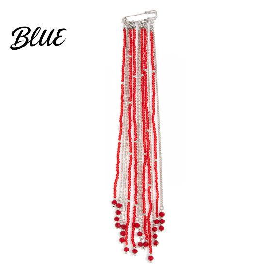 Dangle Brooch Beaded Tassel Pin Boho Chain Retro for Women
