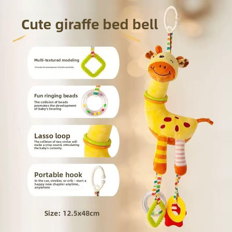 Baby Soft Pull String Toy, Educational Soothing Plush Rattle, Crib Mobile & Car Seat Hanging Toy for Infant