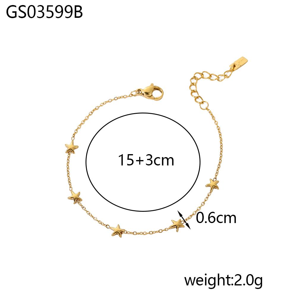 CARLIDANA Ocean Trendy Gold Plated Stainless Steel Fish Starfish Shell Open Ring Link chain Cord Necklace Bracelet Earrings Set