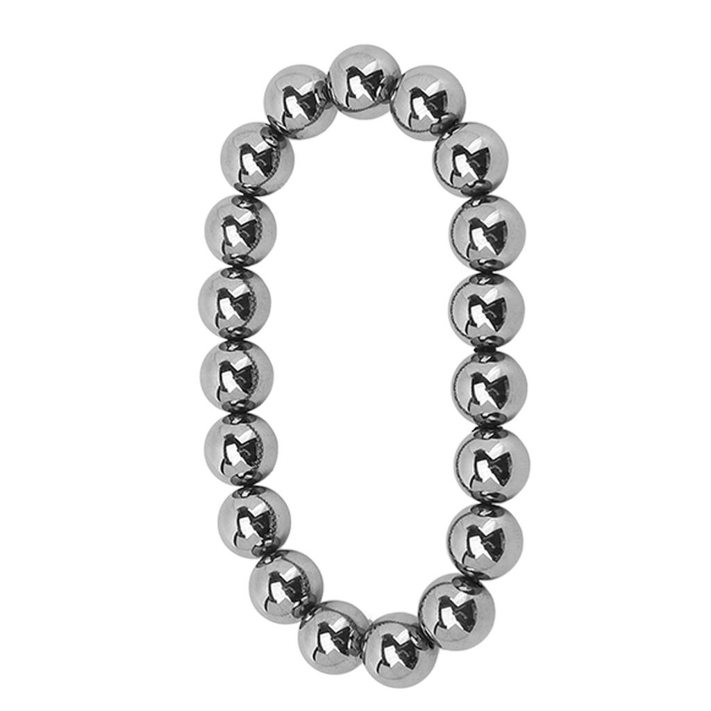 10mm Round Terahertz Beads Bracelet Energy Stone Elastic Flexible Stylish Stretch Bracelet for Men Women