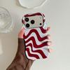 Water Ripple Double Color Contrast Case for iPhone 17 16 15 14 13 Pro Max Glossy Wave Border Shockproof Slim Cover