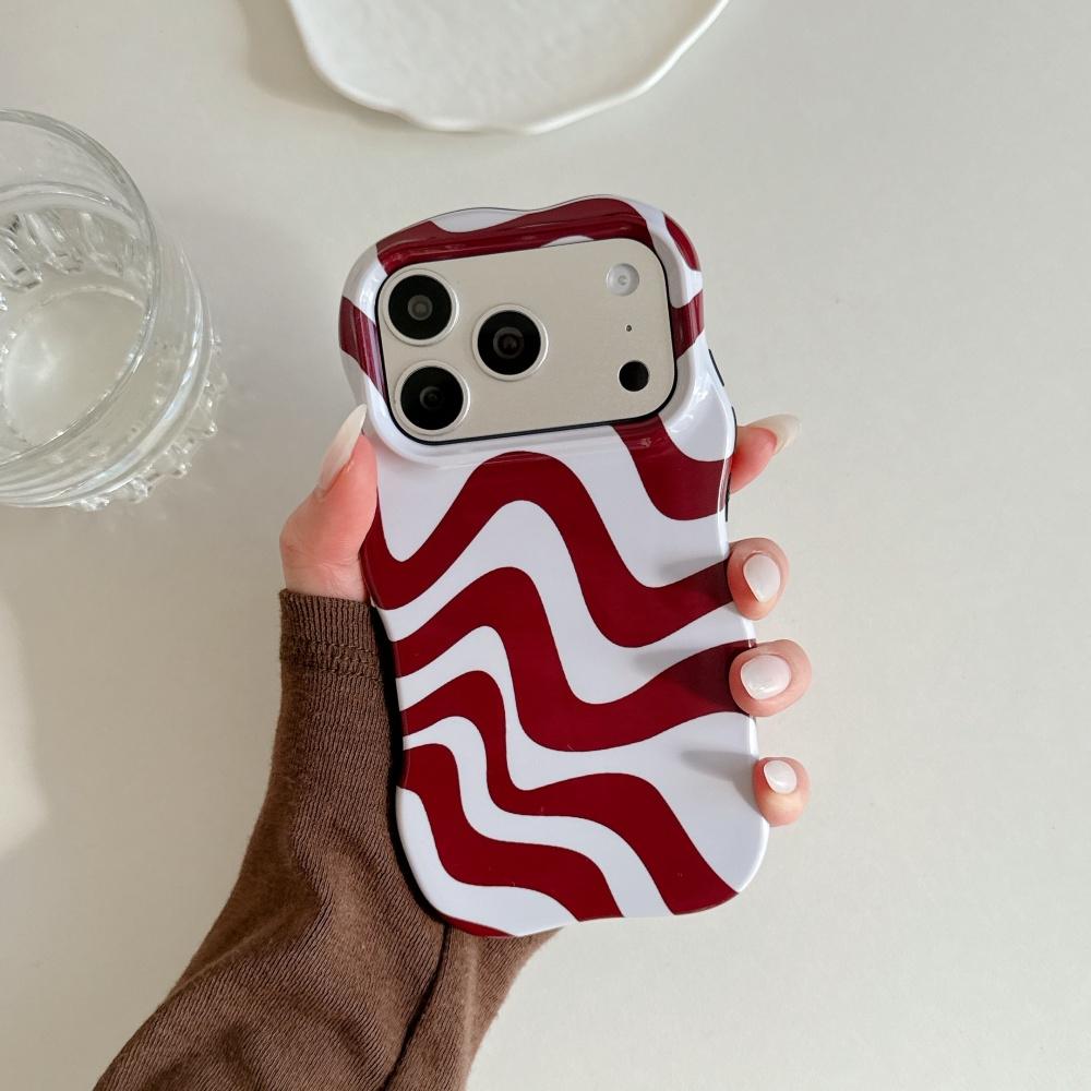 

Water Ripple Double Color Contrast Case for iPhone 17 16 15 14 13 Pro Max Glossy Wave Border Shockproof Slim Cover iPhone 13