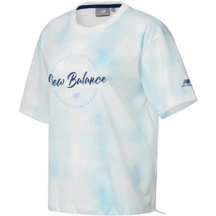 New Balance IU Drop Shoulder Sleeve T Shirt Women s Lake Blue 5EC2U472-MIX M