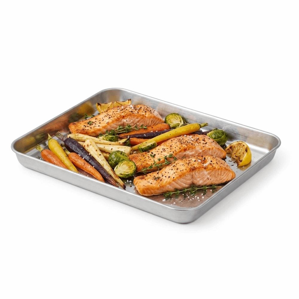 Rustless Steel Rice Noodle Plate Flat Bottom Flat Bake Dish Stackable Food Plate Dish Serving