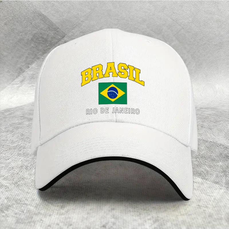 1Pc, Adjustable Sandwich Baseball Cap With Brazilian Flag And Rio De Janeiro Print, Lightweight Printed Women'S Hat, Simple