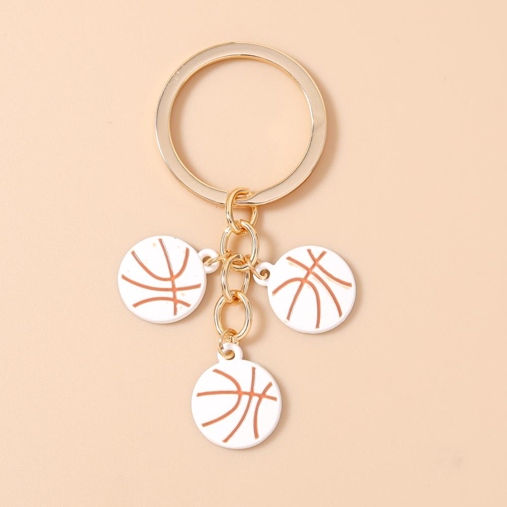 Modischer Schlüsselanhänger aus Emaille in Ballform – Basketball-Schlüsselanhänger für Damen und Mädchen – ideal zum Dekorieren von Handtaschen und zum Selbermachen – Schmuckgeschenk